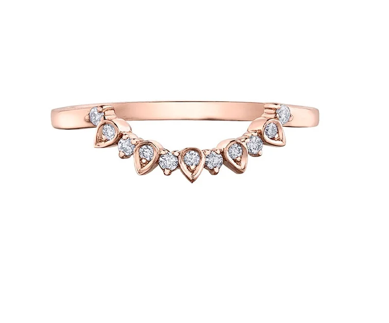 Women’s sapphire solitaire ring-10kt Rose Gold Diamond Stackable Ring