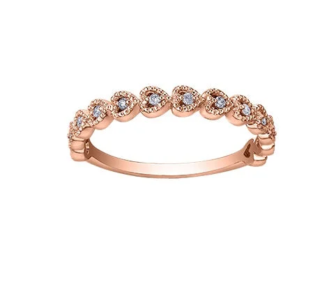 Women’s intricate ring-10kt Rose Gold Diamond Stackable Ring