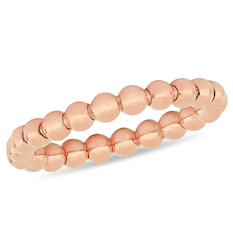 Women’s custom ring-Miadora 18k Rose Gold Stackable & Flexible Beaded Ring