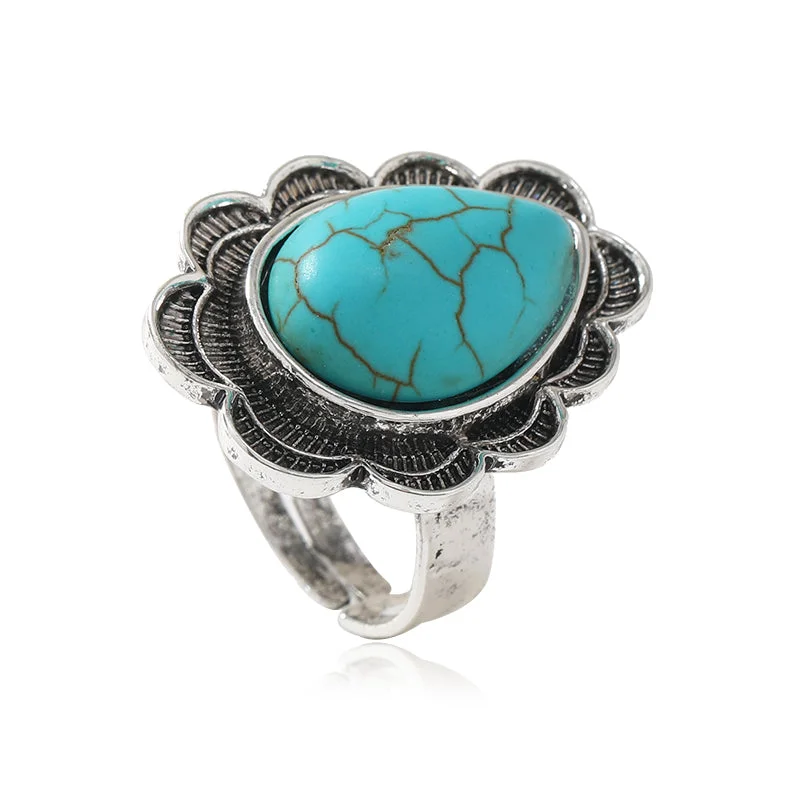 Environmental Protection Turquoise Antique Silver