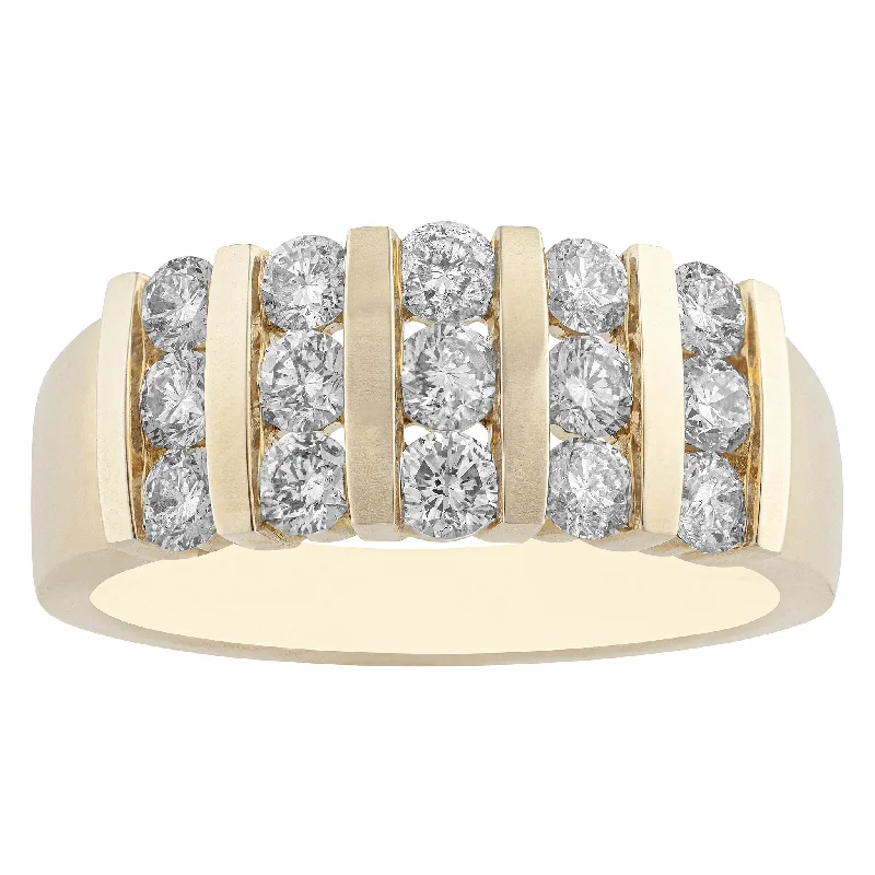 Women’s chunky ring-10kt Yellow Gold 1.00cttw Diamond Channel Ring