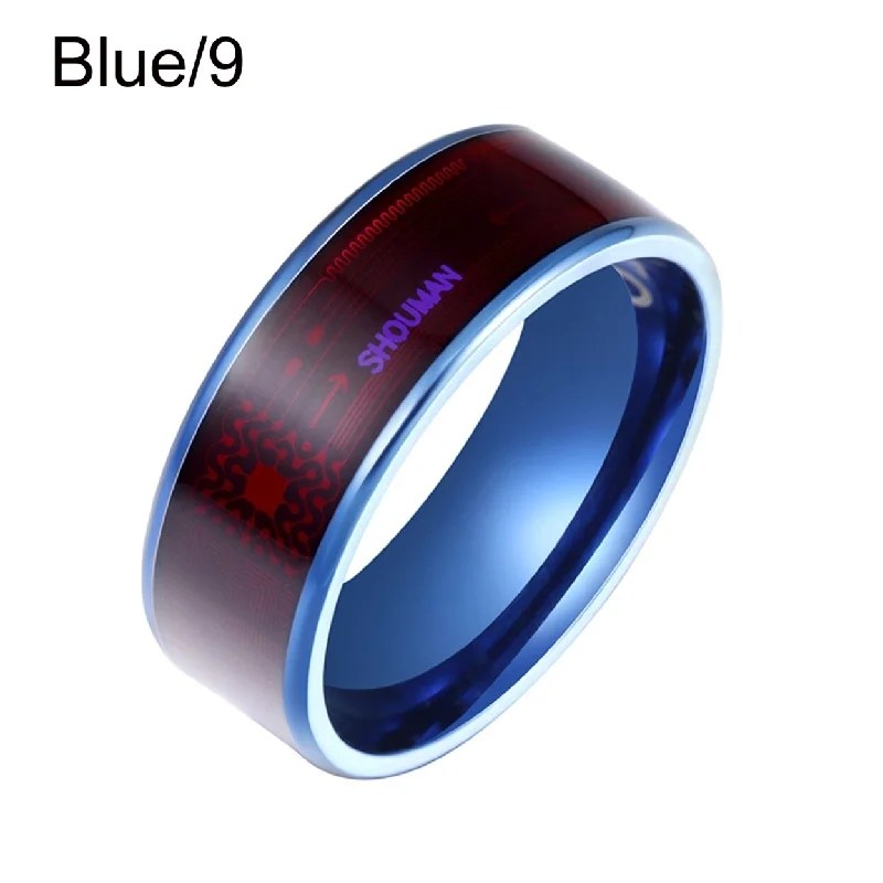 Women’s art deco ring-Nfc Chip Ring Fashionable BluetoothCompatible Thickened Stainless Steel Universal Smart Ring For Daily Use