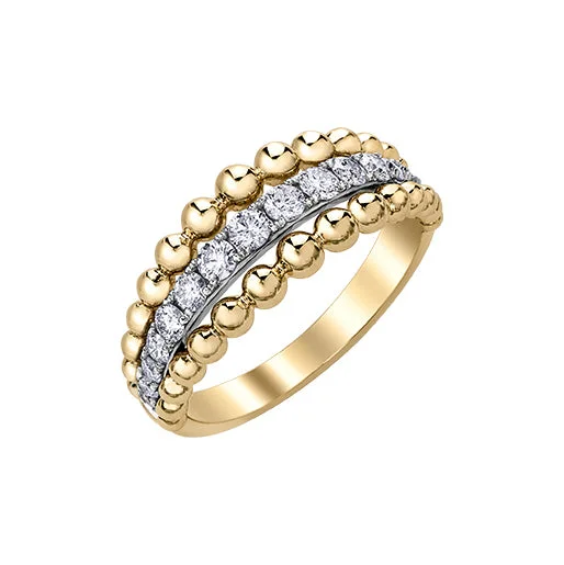 Women’s simple wedding band-10kt Two-Tone 0.50cttw Diamond Bubble Design Ring