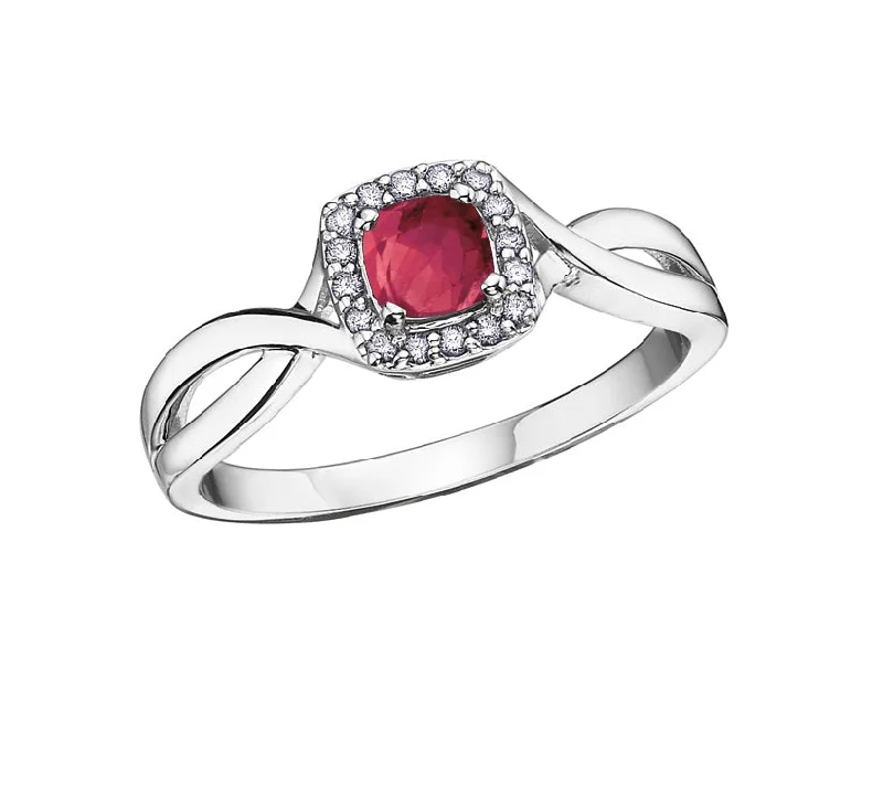 Women’s eternity ring-10kt White Gold Ruby And Diamond Ring