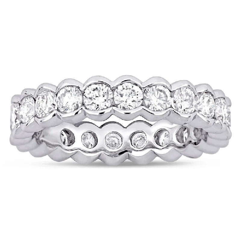 Women’s cocktail ring-Miadora Signature Collection 18k White Gold 2ct TDW Diamond Eternity Ring