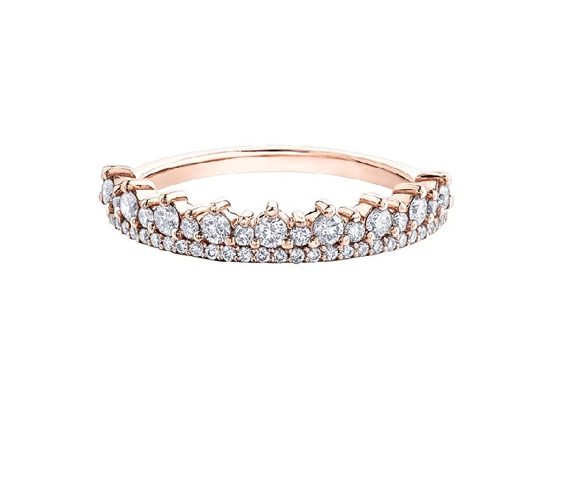 Women’s luxury ring-10kt Rose Gold 0.50 Pave Tiara Diamond Ring