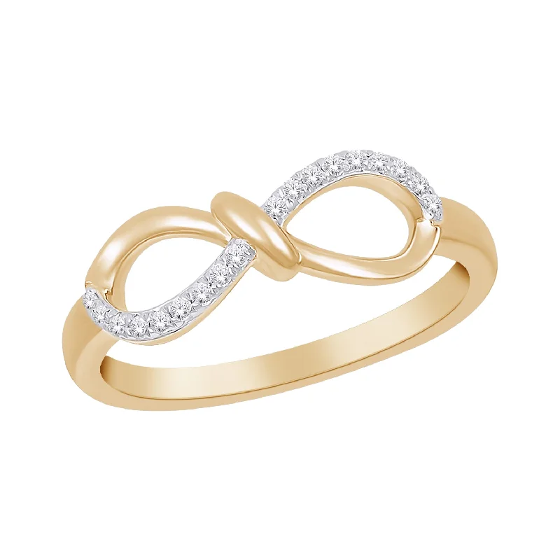 Women’s wedding set ring-10kt Yellow Gold Diamond Infinity Knot Ring