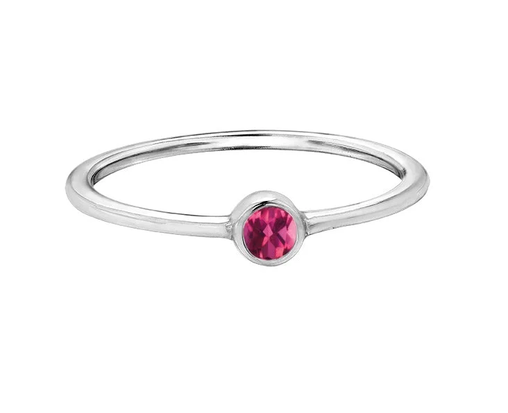 Women’s double-band ring-10kt White Gold Pink Topaz Ring