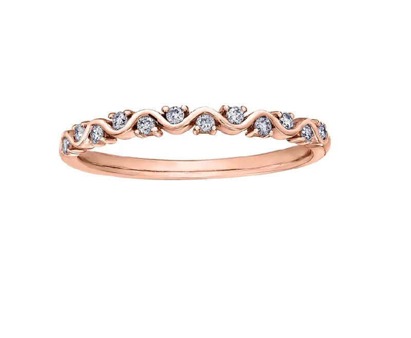 Women’s gemstone ring-10kt Rose Gold Diamond Stackable Ring