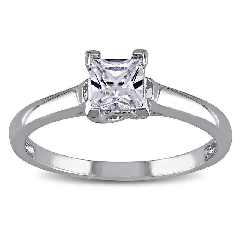 Women’s wedding ring-Miadora 10k Gold Created White Sapphire Solitaire Ring