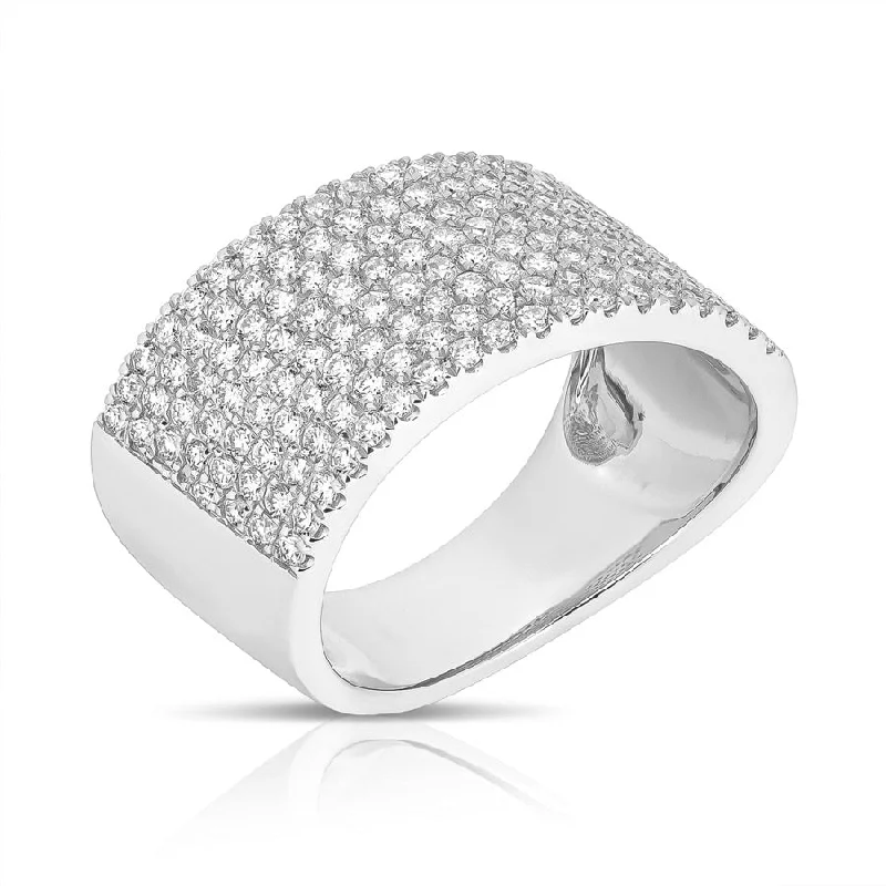 Women’s elegant engagement ring-14kt White Gold 1.16cttw Pave Set Diamond Ring