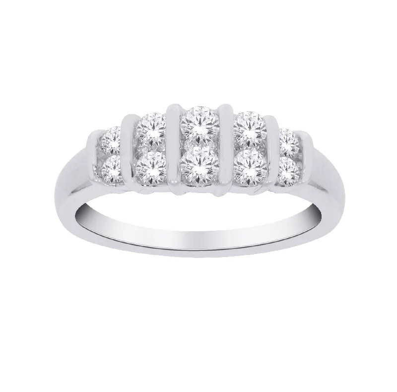 Women’s bridal ring set-14kt White Gold 1.50cttw Diamond Channel Ring