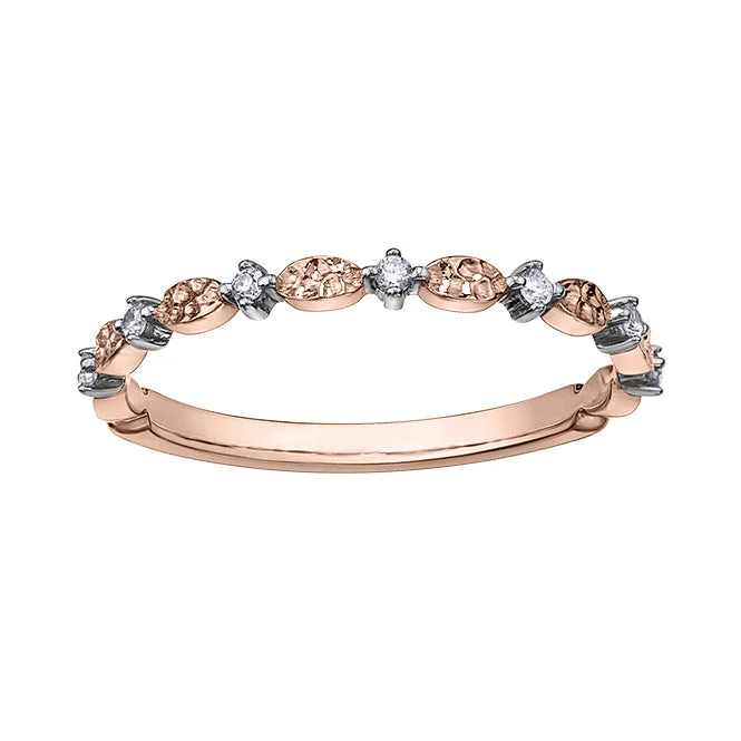 Women’s heart-shaped ring-10kt Rose Gold Two Toned Stackable Ring