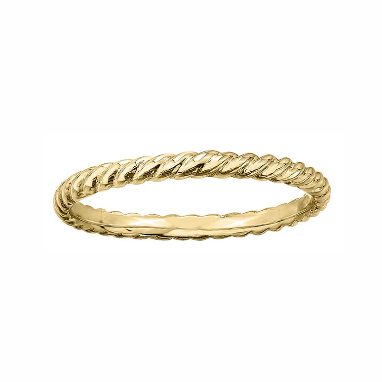 Women’s fashion statement ring-10kt Yellow Gold Rope Stackable Ring