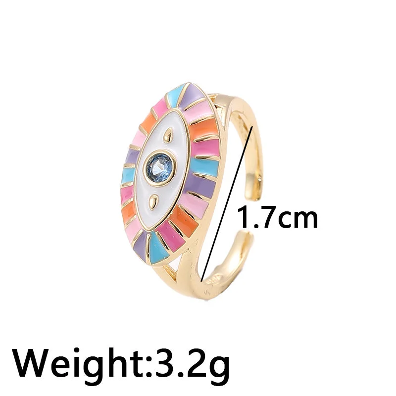 Women’s zodiac ring-Fashion Devil's Eye Copper Plating Zircon Open Ring