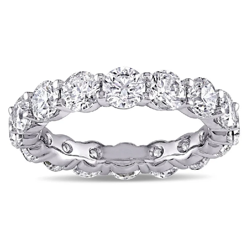 Women’s antique-style ring-Miadora Signature Collection 18k White Gold 5ct TDW Diamond Eternity Ring