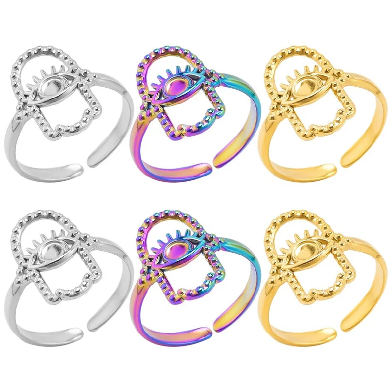 Women’s stacked gold rings-Wholesale Basic Modern Style Geometric Stainless Steel Plating Open Rings