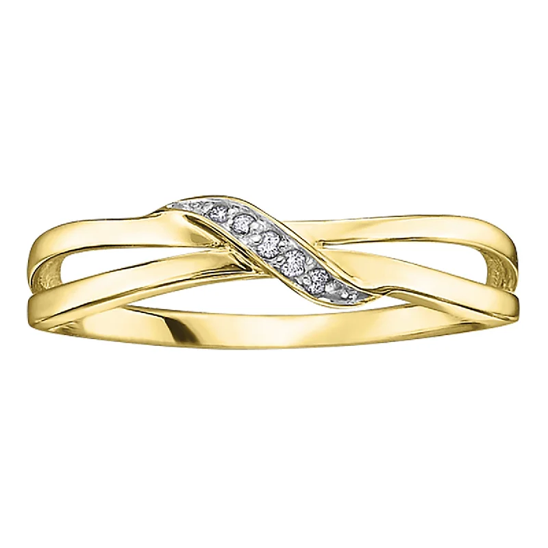 Women’s fashion ring-10kt Yellow Gold Diamond Split Shank Fashion Ring