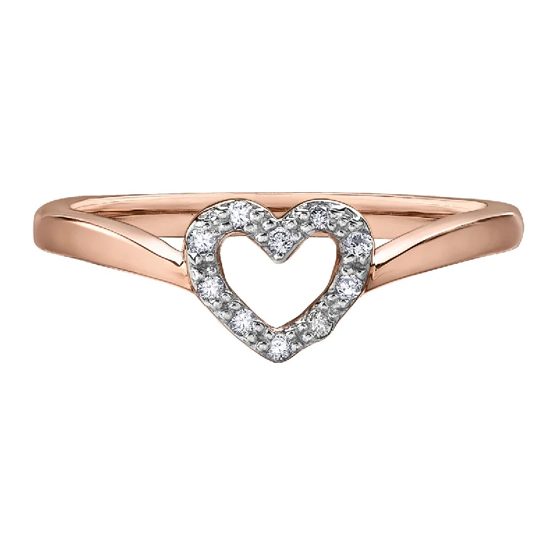 Women’s designer ring-10kt Rose Gold Diamond Heart Women's Ring