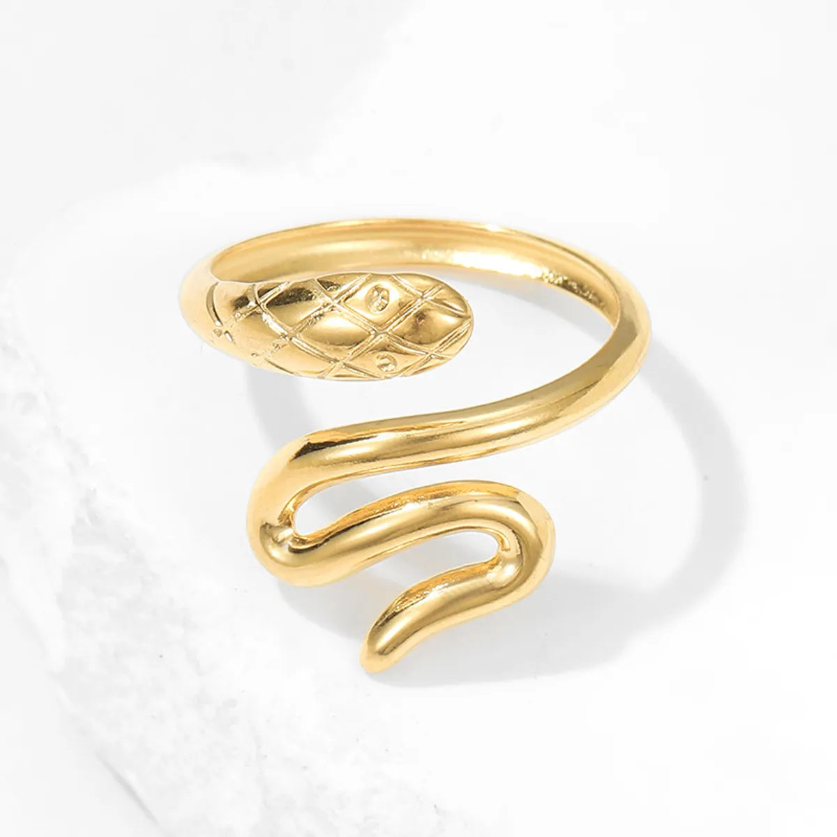 Women’s luxury ring-Simple Style Snake Stainless Steel Open Rings