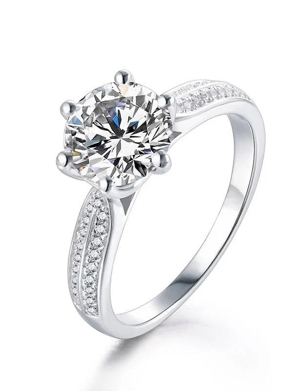 Women’s wide band ring-RSR 208 Moissanite White Minimalist Band Ring 1.0 Carat