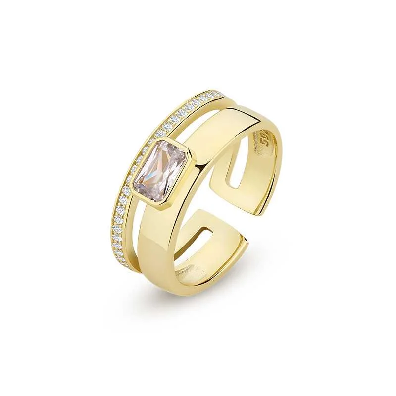 Women’s gold ring-Asscher Cut White Cubic Zircon Ring