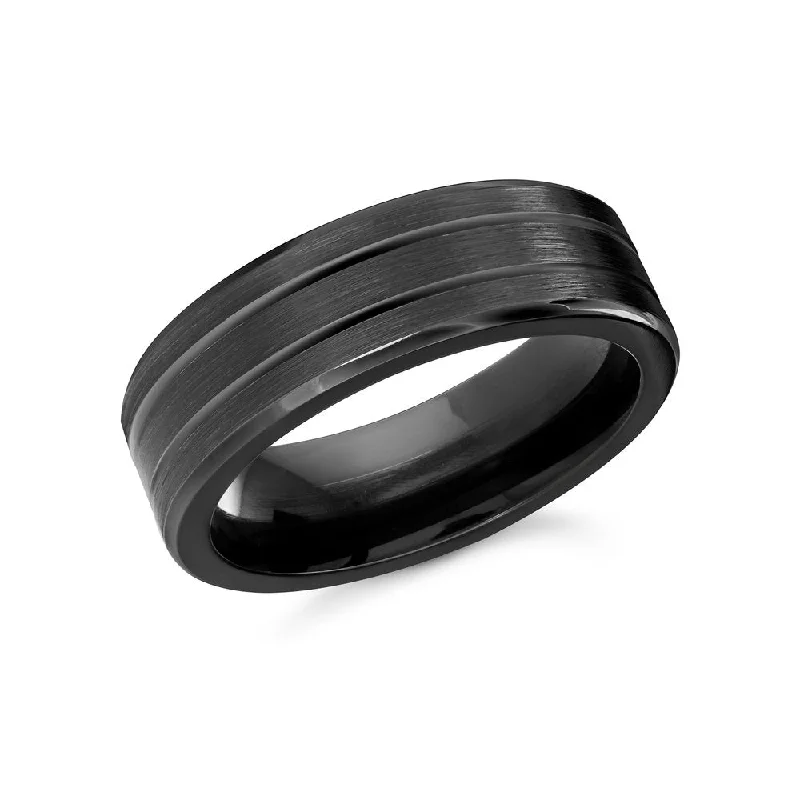 Women’s eternity ring-Black Cobalt 7mm Men's Ring