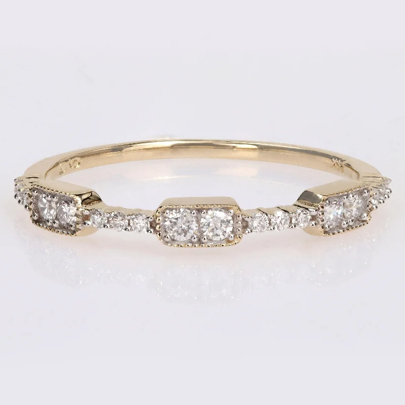 Women’s filigree ring-Miadora 1/4ct TDW Diamond Semi-Eternity Stackable Ring in 14k Yellow Gold