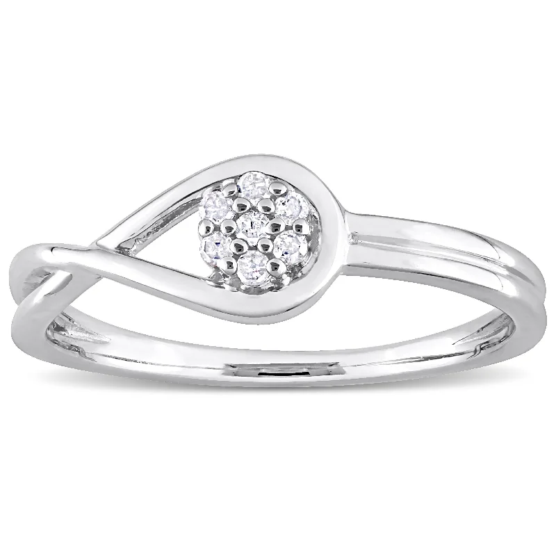 Women’s zodiac ring-Miadora Diamond Accent Infinity Promise Ring in Sterling Silver