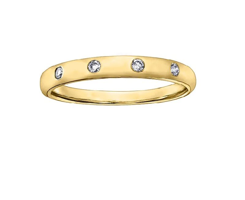 Women’s oval diamond ring-10kt Yellow Gold Diamond  Stackable Ring