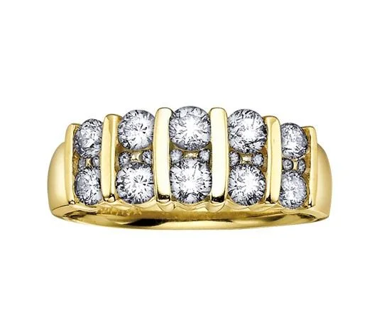 Women’s fashion statement ring-14kt Yellow Gold 2.00cttw Diamond Channel Ring